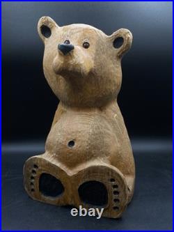 Jeff Fleming 12 Seated Bear BSC Wood Carving by Big Sky Carvers Amber Eyes