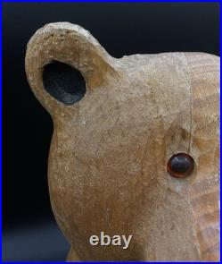 Jeff Fleming 12 Seated Bear BSC Wood Carving by Big Sky Carvers Amber Eyes