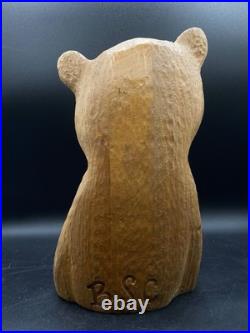 Jeff Fleming 12 Seated Bear BSC Wood Carving by Big Sky Carvers Amber Eyes