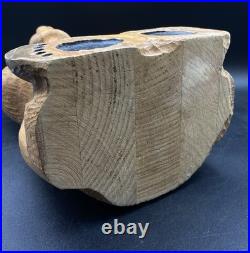 Jeff Fleming 12 Seated Bear BSC Wood Carving by Big Sky Carvers Amber Eyes