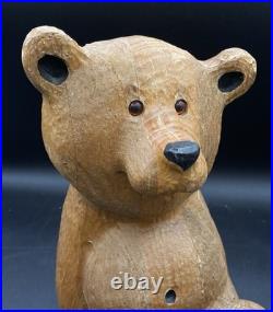Jeff Fleming 12 Seated Bear BSC Wood Carving by Big Sky Carvers Amber Eyes