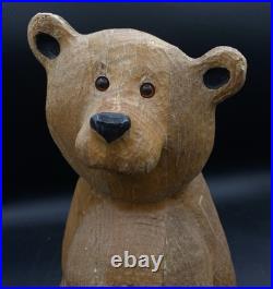 Jeff Fleming 12 Seated Bear BSC Wood Carving by Big Sky Carvers Amber Eyes