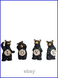 Jeff Fleming BEARFOOTS L O V E Love Line 4 Bear Resin 4 Figurine Set RARE