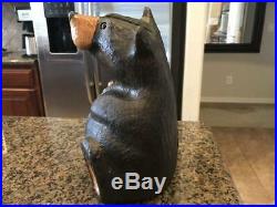 Jeff Fleming BIG SKY Bears Carvers Solid Wood Hand Carved Black Bear Figure 10