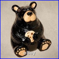 Jeff Fleming BearFoots Sitting Bear Ceramic Cookie Jar by Big Sky Carvers