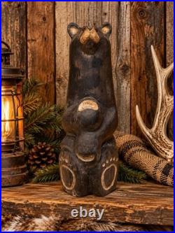 Jeff Fleming Bear Solid Wood Carving BIG SKY CARVERS 24 BAREFOOT BEAR Decor