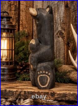 Jeff Fleming Bear Solid Wood Carving BIG SKY CARVERS 24 BAREFOOT BEAR Decor