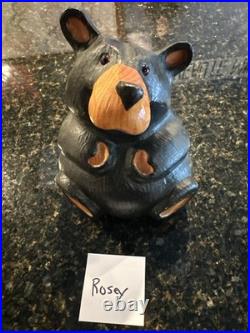 Jeff Fleming Bear Solid Wood Carving BIG SKY CARVERS 9 BAREFOOT BEAR Rosey
