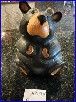 Jeff Fleming Bear Solid Wood Carving BIG SKY CARVERS 9 BAREFOOT BEAR Rosey