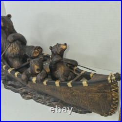 Jeff Fleming Bearfoots Canoe Trip Sculpture Big Sky Carvers Large 22 Retired
