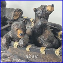 Jeff Fleming Bearfoots Canoe Trip Sculpture Big Sky Carvers Large 22 Retired