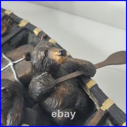 Jeff Fleming Bearfoots Canoe Trip Sculpture Big Sky Carvers Large 22 Retired