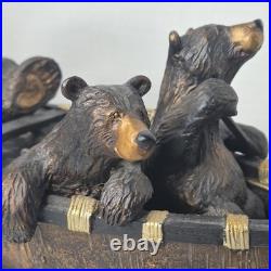 Jeff Fleming Bearfoots Canoe Trip Sculpture Big Sky Carvers Large 22 Retired