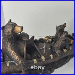 Jeff Fleming Bearfoots Canoe Trip Sculpture Big Sky Carvers Large 22 Retired
