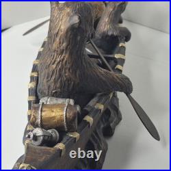 Jeff Fleming Bearfoots Canoe Trip Sculpture Big Sky Carvers Large 22 Retired