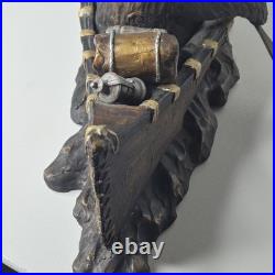 Jeff Fleming Bearfoots Canoe Trip Sculpture Big Sky Carvers Large 22 Retired