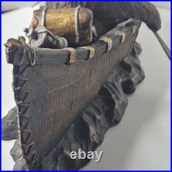 Jeff Fleming Bearfoots Canoe Trip Sculpture Big Sky Carvers Large 22 Retired