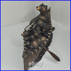 Jeff Fleming Bearfoots Canoe Trip Sculpture Big Sky Carvers Large 22 Retired