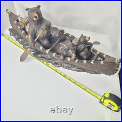 Jeff Fleming Bearfoots Canoe Trip Sculpture Big Sky Carvers Large 22 Retired
