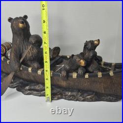 Jeff Fleming Bearfoots Canoe Trip Sculpture Big Sky Carvers Large 22 Retired