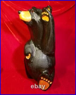 Jeff Fleming Big Sky Carvers BLACK BEAR Waving 13 Wood Carving Art EUC Rare Jeff Fleming Big Sky Carvers BLACK BEAR Waving 13 Wood Carving Art EUC Rare