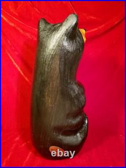 Jeff Fleming Big Sky Carvers BLACK BEAR Waving 13 Wood Carving Art EUC Rare Jeff Fleming Big Sky Carvers BLACK BEAR Waving 13 Wood Carving Art EUC Rare