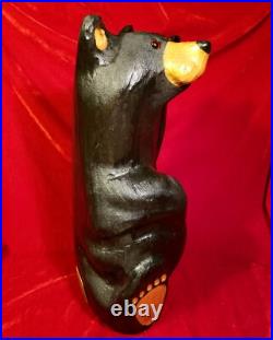 Jeff Fleming Big Sky Carvers BLACK BEAR Waving 13 Wood Carving Art EUC Rare Jeff Fleming Big Sky Carvers BLACK BEAR Waving 13 Wood Carving Art EUC Rare
