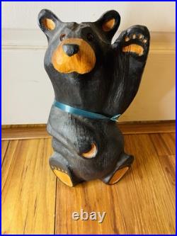 Jeff Fleming Big Sky Carvers Mikey Waving Bear Wood Black Bear Statue