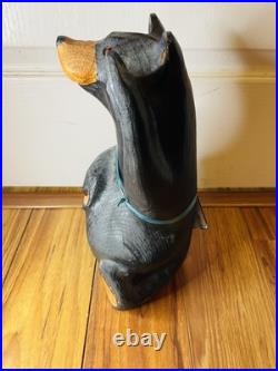 Jeff Fleming Big Sky Carvers Mikey Waving Bear Wood Black Bear Statue