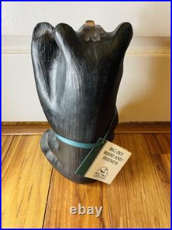 Jeff Fleming Big Sky Carvers Mikey Waving Bear Wood Black Bear Statue