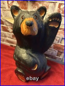 Jeff Fleming Big Sky Carvers Mikey Waving Bear Wood Black Bear Statue 12