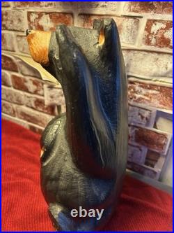Jeff Fleming Big Sky Carvers Mikey Waving Bear Wood Black Bear Statue 12