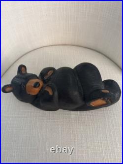 Jeff Fleming Big Sky Carvers Wood Black Bear Logan Bear Laying Down Lounging