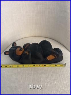 Jeff Fleming Big Sky Carvers Wood Black Bear Logan Bear Laying Down Lounging