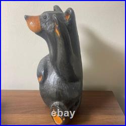Jeff Fleming Big Sky Hand Carved Wooden Bear Sculpture Antique