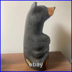 Jeff Fleming Big Sky Hand Carved Wooden Bear Sculpture Antique