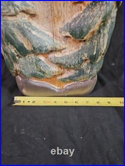 Jeff Fleming Big Sky Montana Carved Totem Of Eagle Bear And Salmon Signed 2002