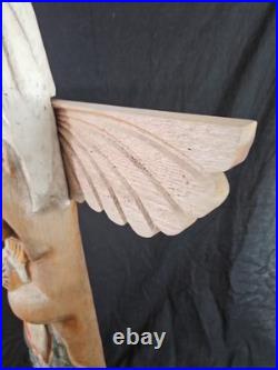 Jeff Fleming Big Sky Montana Carved Totem Of Eagle Bear And Salmon Signed 2002 Jeff Fleming Big Sky Montana Carved Totem Of Eagle Bear And Salmon Signed 2002