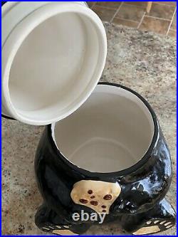 Jeff Fleming Black Bear Cookie Jar Big Sky Carvers Bear Foots Ceramic Lodge Deco