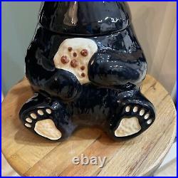Jeff Fleming Black Bear Cookie Jar Big Sky Carvers Bear Foots Ceramic Lodge EUC
