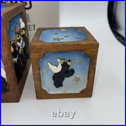 Jeff Fleming Christmas Nativity scene Figurine blocks cube (3) NIB Big Sky Rare Jeff Fleming Christmas Nativity scene Figurine blocks cube (3) NIB Big Sky Rare