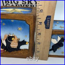 Jeff Fleming Christmas Nativity scene Figurine blocks cube (3) NIB Big Sky Rare Jeff Fleming Christmas Nativity scene Figurine blocks cube (3) NIB Big Sky Rare