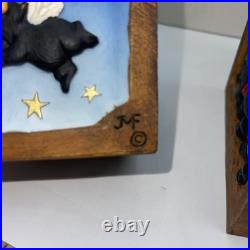 Jeff Fleming Christmas Nativity scene Figurine blocks cube (3) NIB Big Sky Rare Jeff Fleming Christmas Nativity scene Figurine blocks cube (3) NIB Big Sky Rare