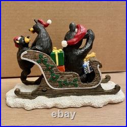 Jingle Bears BearFoots Figurine Sleigh Jeff Fleming Big Sky Carvers Christmas