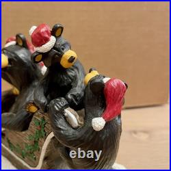 Jingle Bears BearFoots Figurine Sleigh Jeff Fleming Big Sky Carvers Christmas