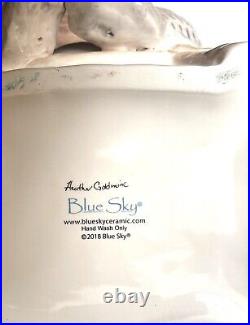 Joy Woodland Bear Ceramic Cookie Jar by Blue Sky Clayworks Heather Goldminc 12x8