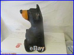 LARGE Solid Wood, Hand Carved Black Bear, Big Sky Bears by Jeff Fleming 12