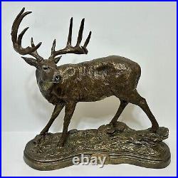 LAST GLANCE Whitetail Deer BUCK Statue Dick Idol Big Sky Carvers 2001 EUC