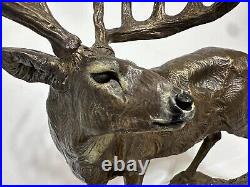 LAST GLANCE Whitetail Deer BUCK Statue Dick Idol Big Sky Carvers 2001 EUC