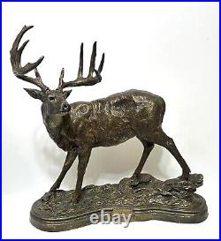 LAST GLANCE Whitetail Deer BUCK Statue Dick Idol Big Sky Carvers 2001 EUC